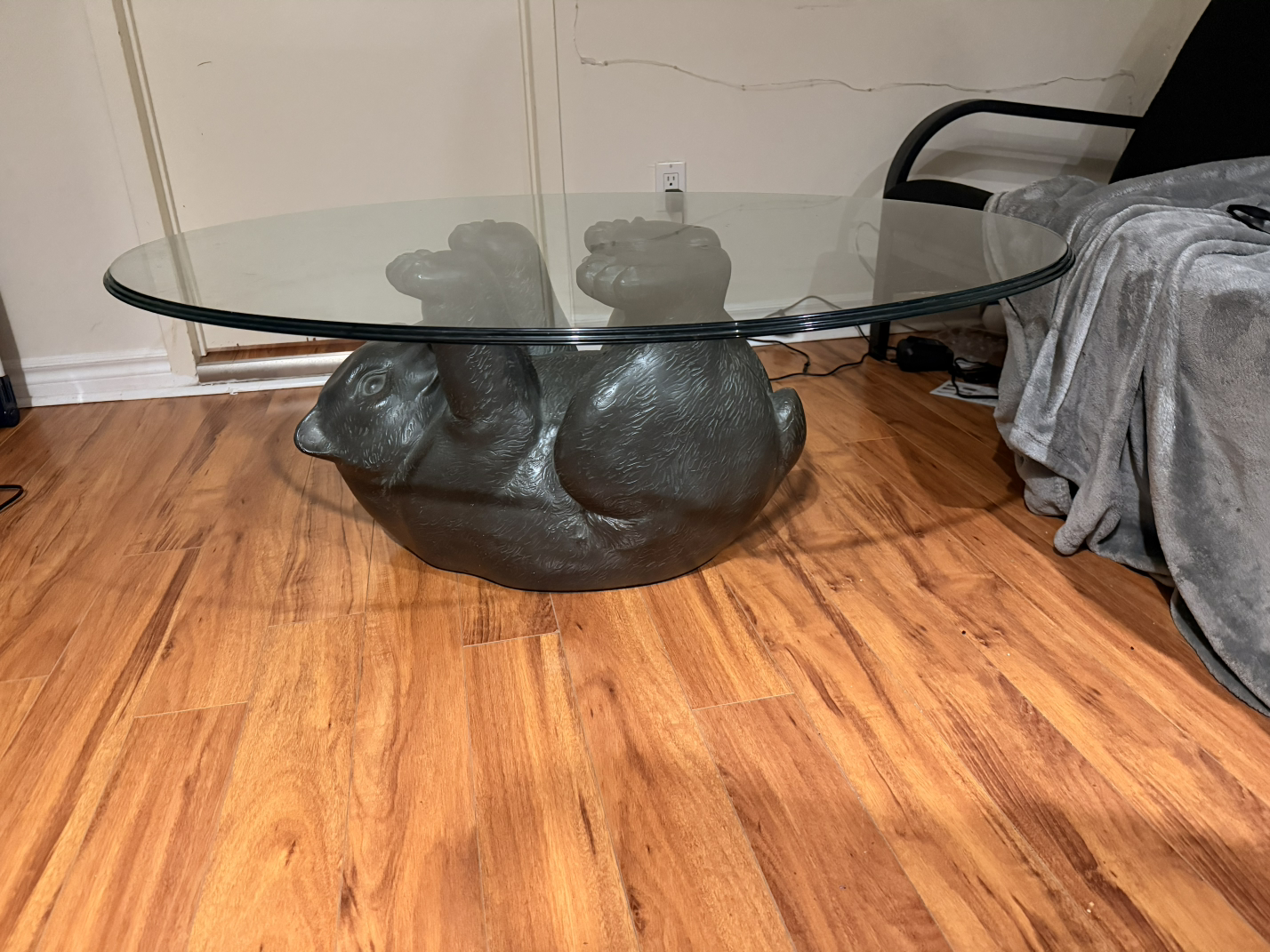 Glass Top Bear Base Coffee Table - photo 2