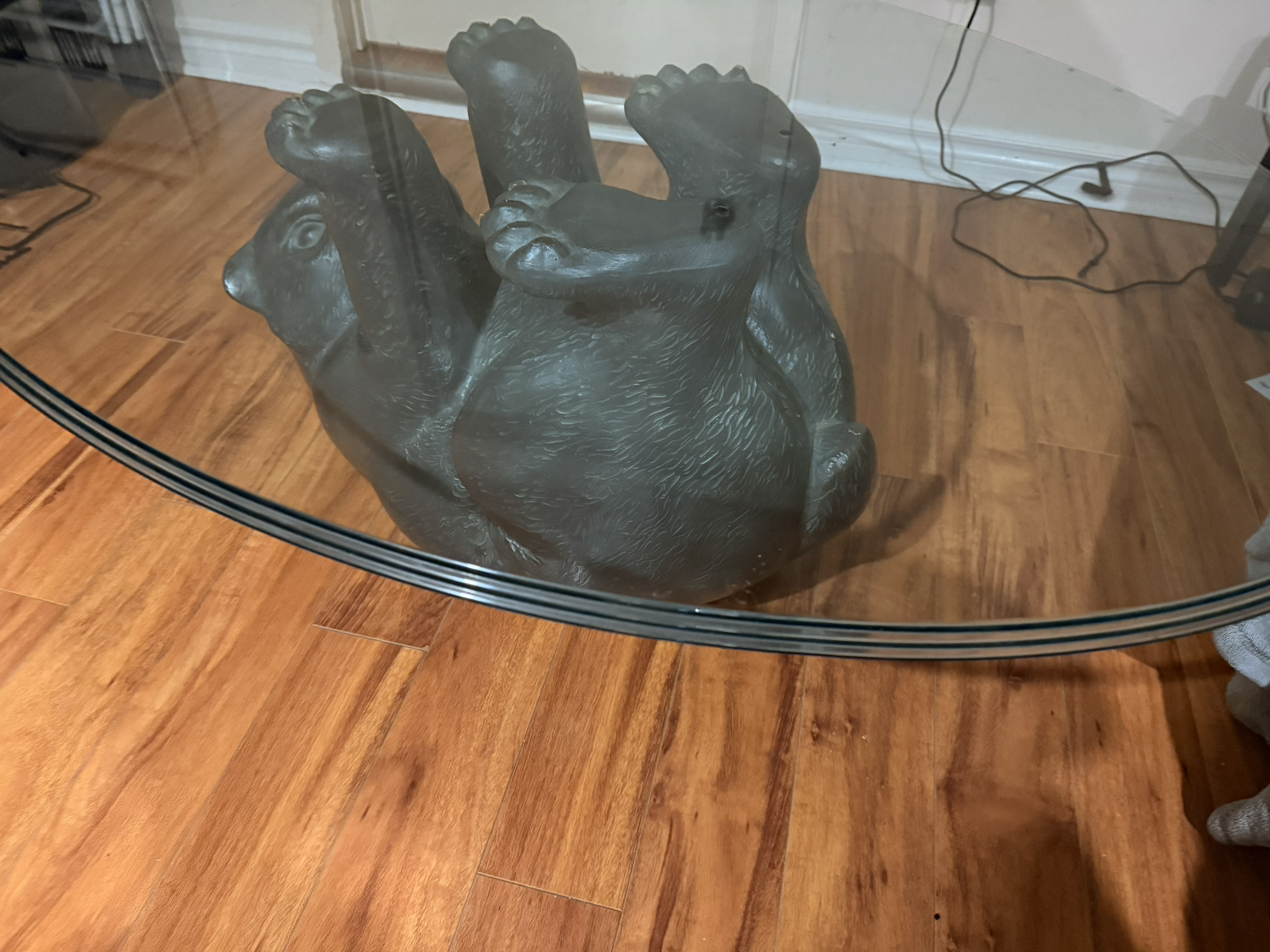 Glass Top Bear Base Coffee Table - photo 3