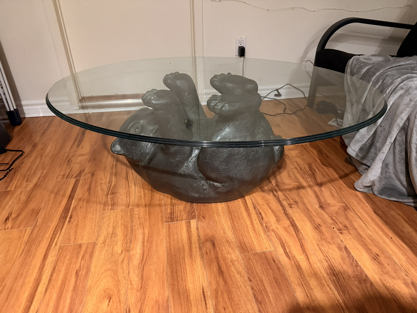 Glass Top Bear Base Coffee Table - photo 5