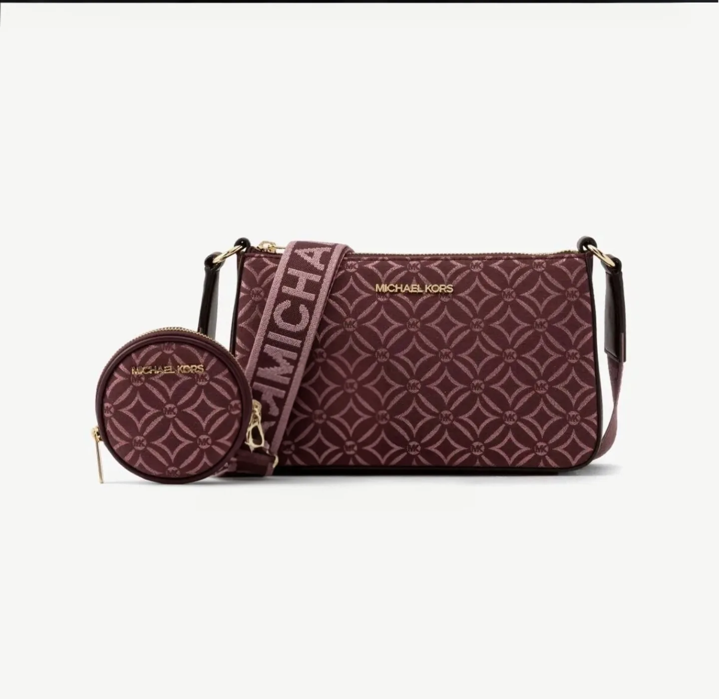 Michael Kors Jet Set Travel Small Logo Jacquard Crossbody