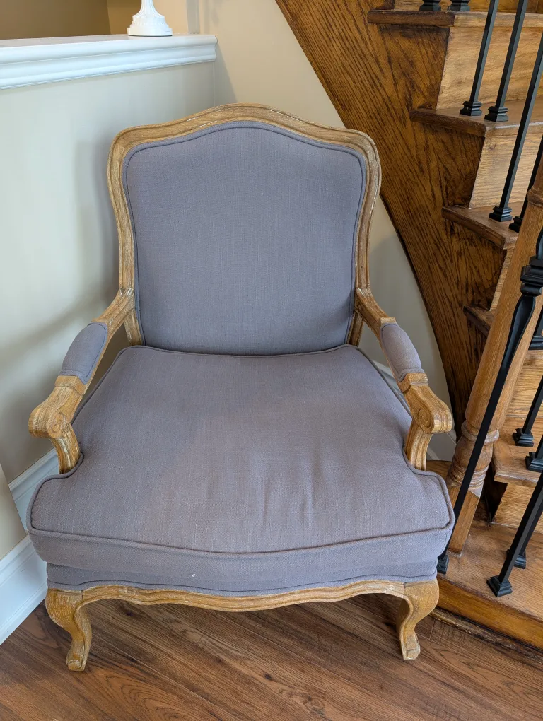 Grey Upholstered Accent Chair(made by feather) thumbnail