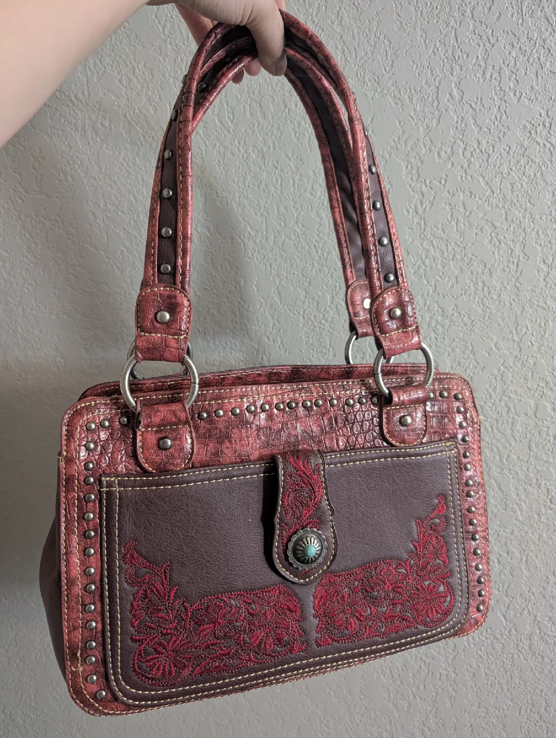 Montana West Brown Leather Purse thumbnail