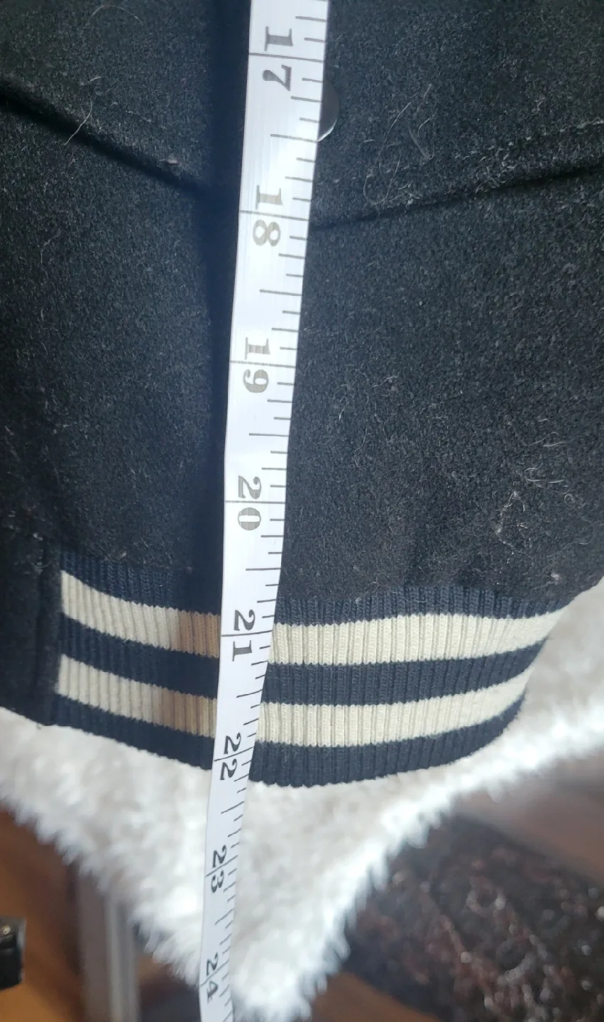 Black Wool Blend Varsity Jacket Size S image indicator(4)