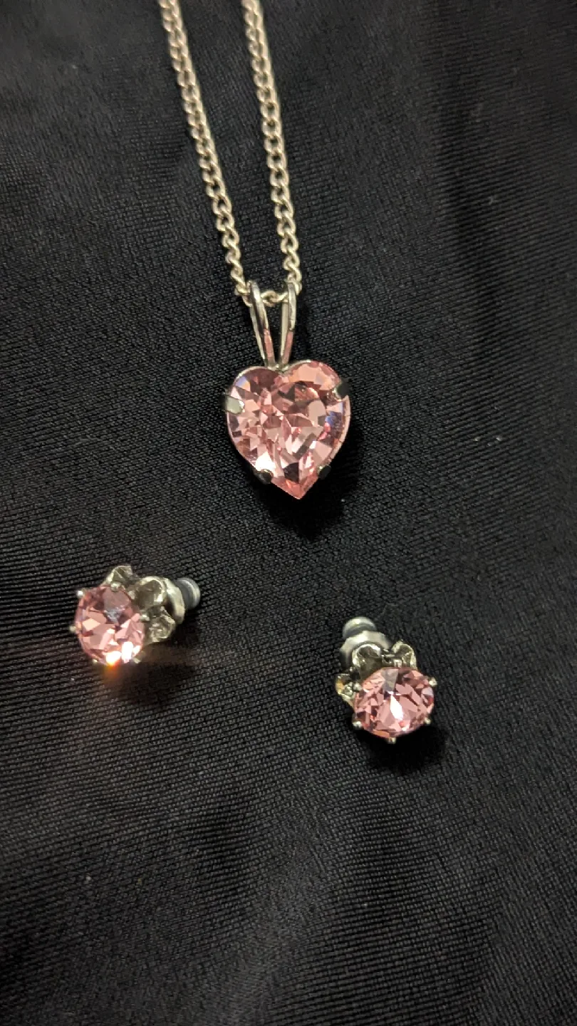 Necklace and Earring Set - Pink thumbnail