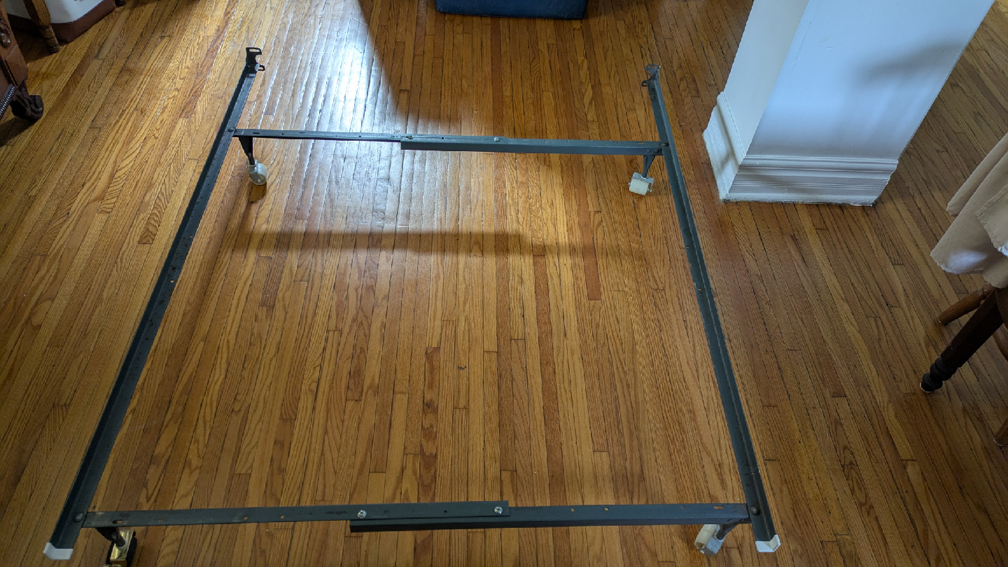 Metal Bed Frame with Wheels