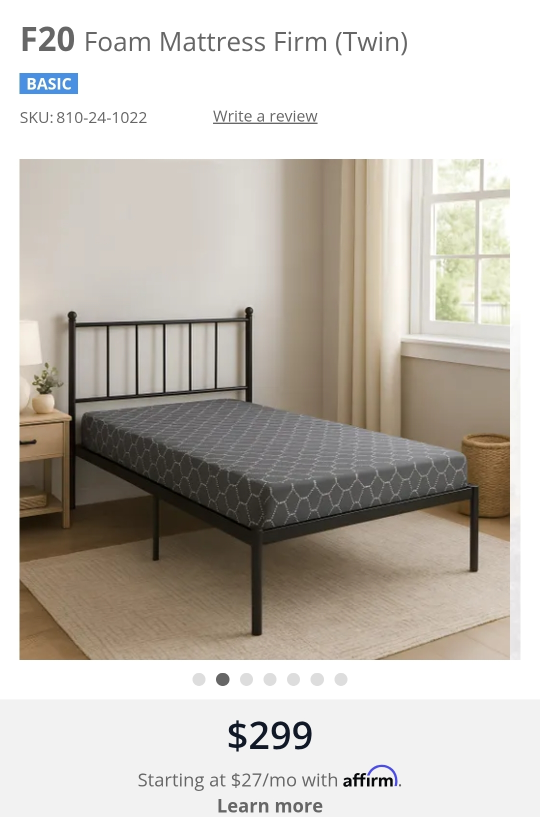 Foam Mattress Firm (Twin)