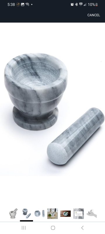 Natural Marble Mortar and Pestle Set 4" 🇨🇦 Never Used - photo 5