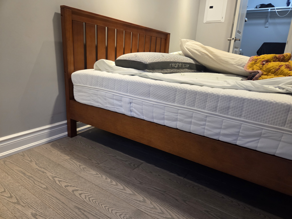 New Ikea mattress + New Solid Wood Queen Bed
