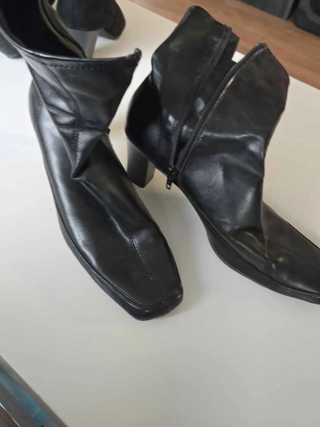 Black Leather Ankle Boots by Aerosoles - Size 8 thumbnail