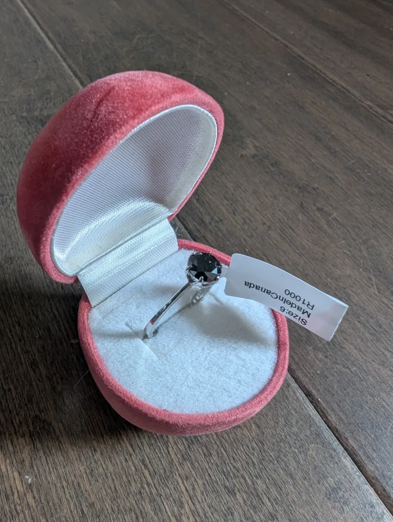 Brand New 14K White Gold Black Diamond Ring For Sale thumbnail