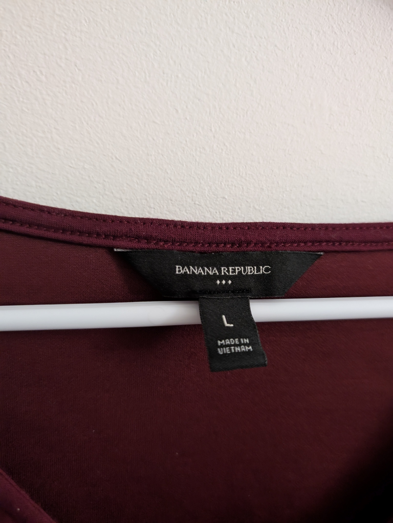 Banana Republic Burgundy Long Sleeve Top - Size L - photo 2