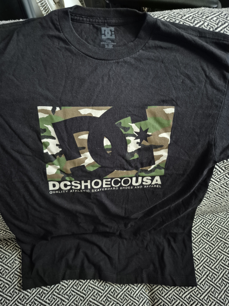 DC Shoes Black Camo Logo T-Shirt - Large