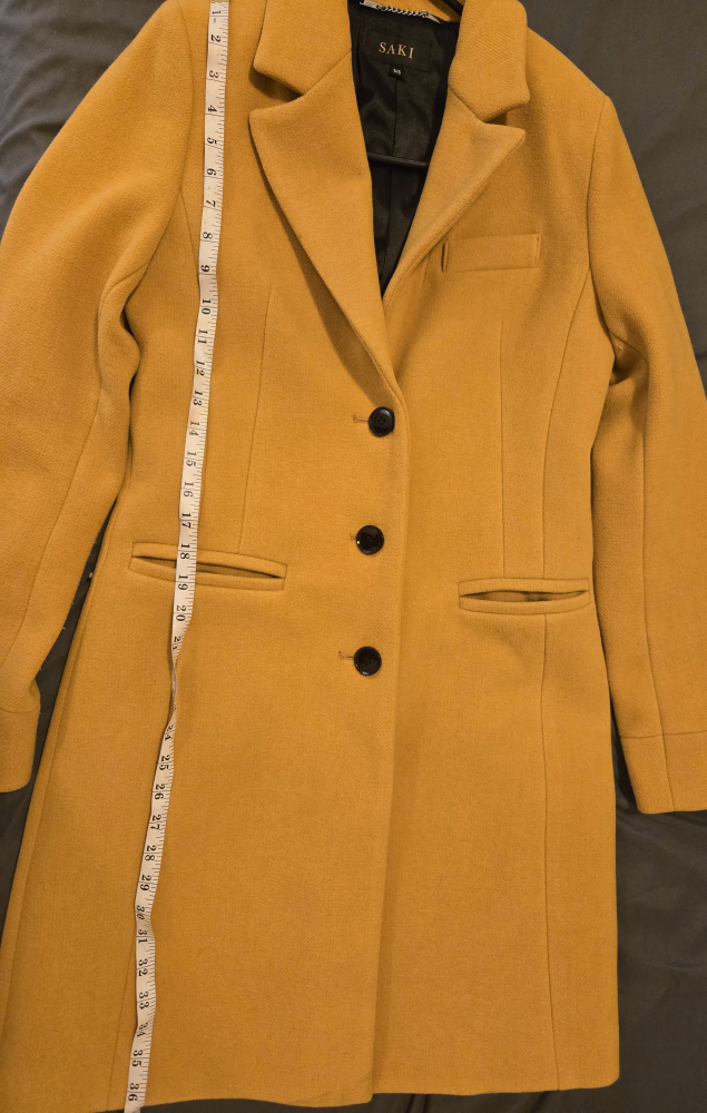 Mustard Yellow Coat - Size S - photo 4