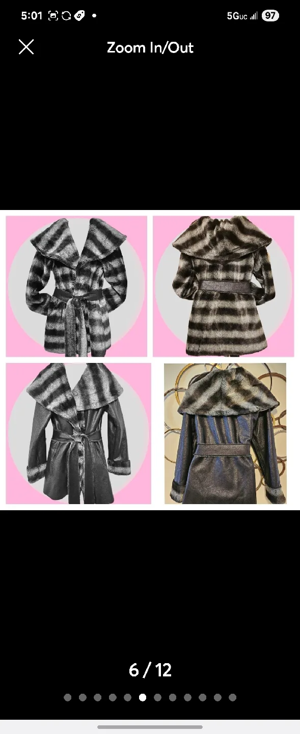 Luxury Faux Fur / Leather Reversible Illusions Sherri Cassin thumbnail