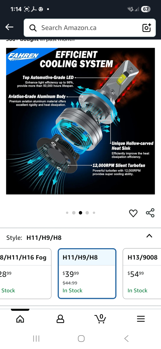Fahren H11/H9/H8 LED Headlight Bulbs - New in Box! - photo 4