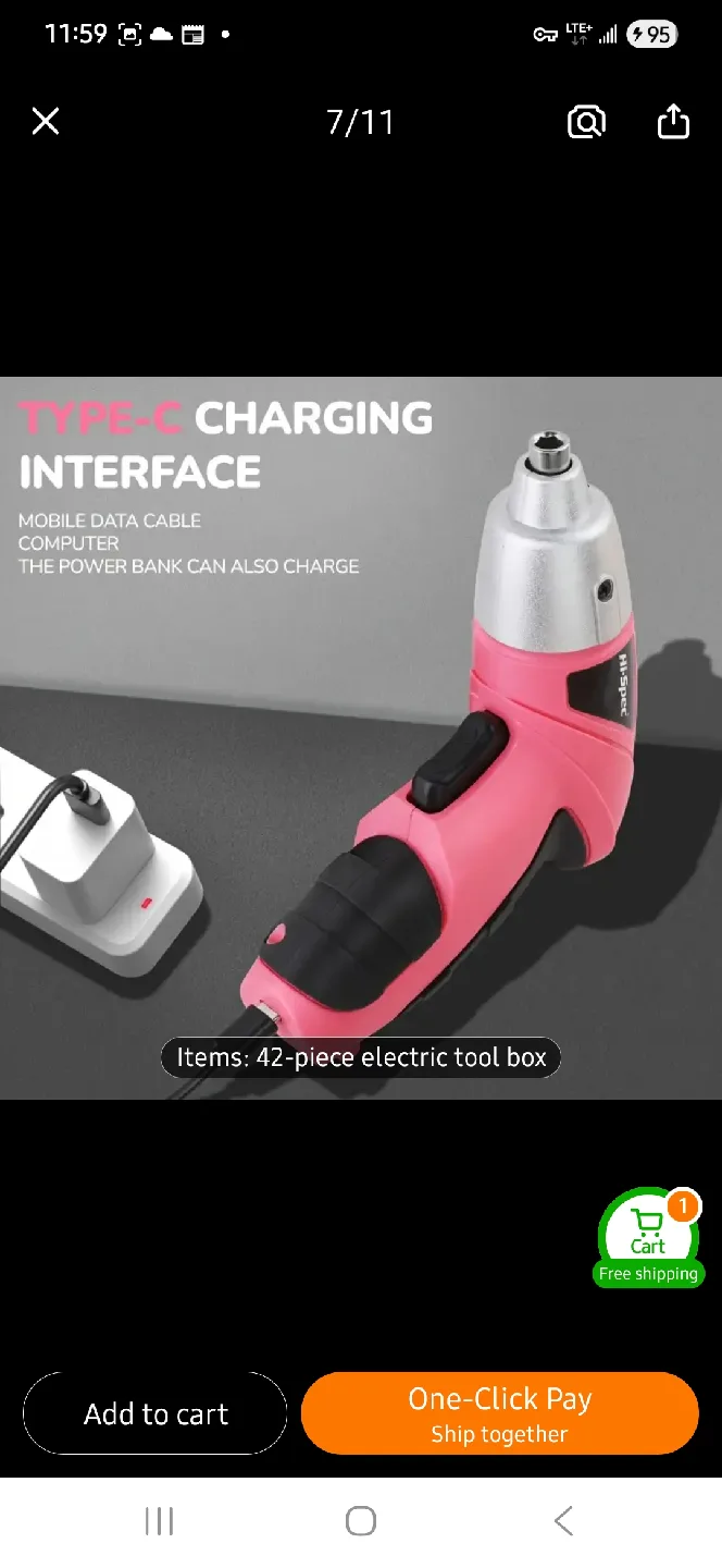 NEW 3.6V Pink Electric Screwdriver Tool Set 🪛 image indicator(5)