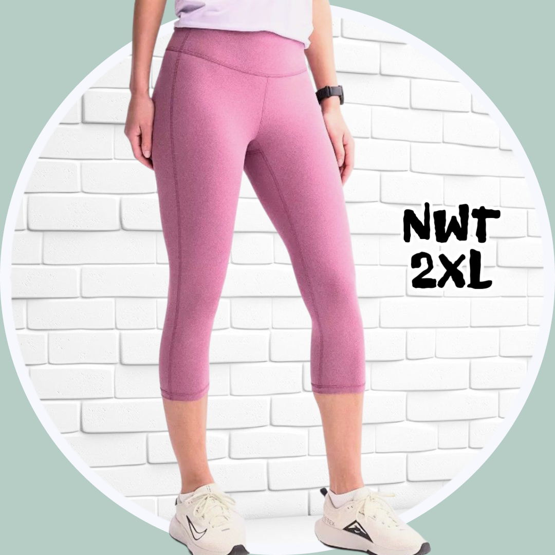 🥕 NWT 2XL Capri High Waisted Leggings w 2 Side Pockets