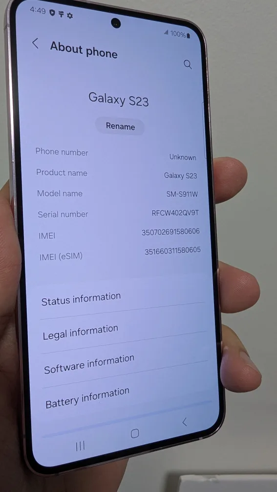 Samsung Galaxy S23 - Lavender thumbnail