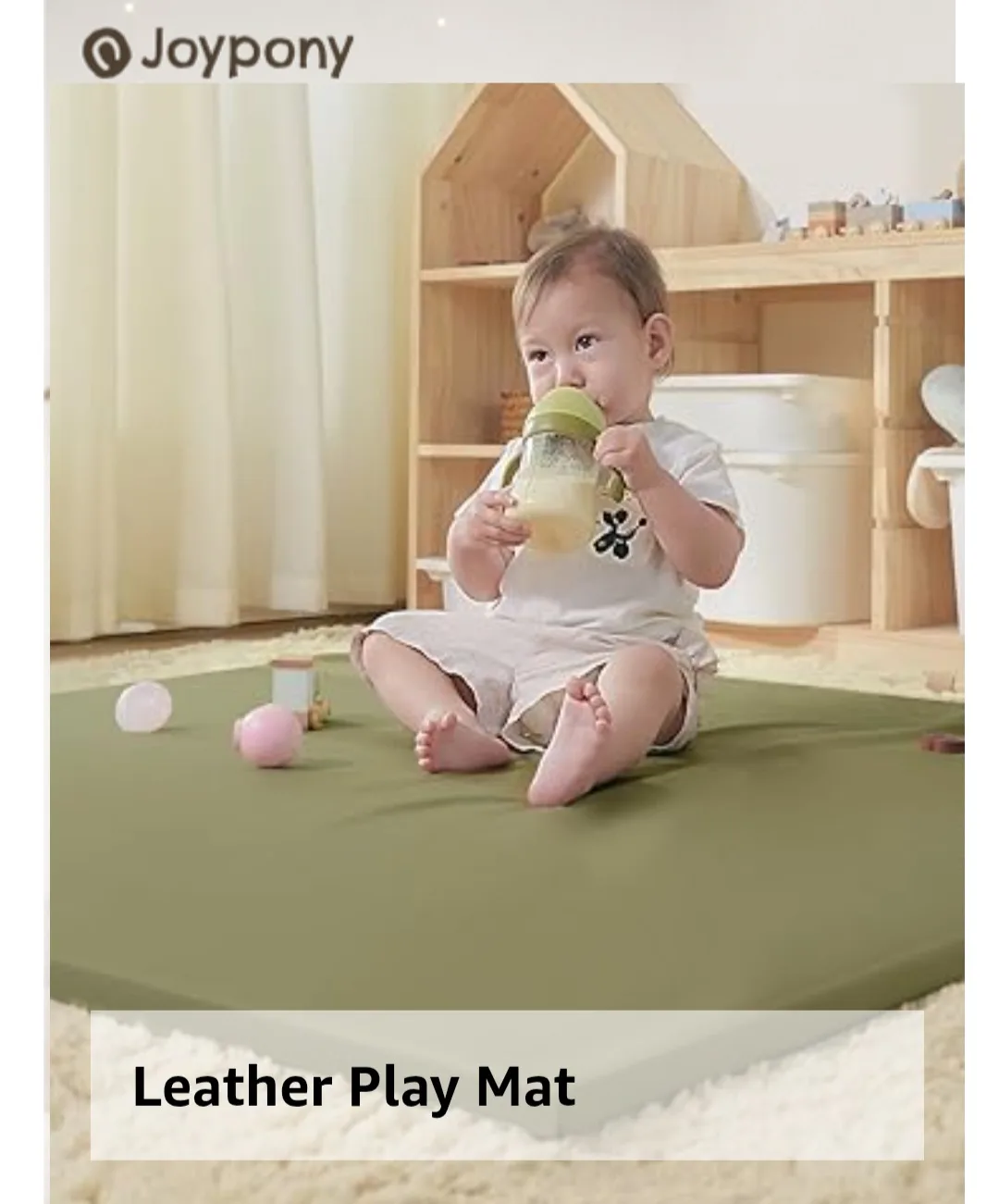 Joypony Baby Play Mat - Sage Green, New in Box! image indicator(6)