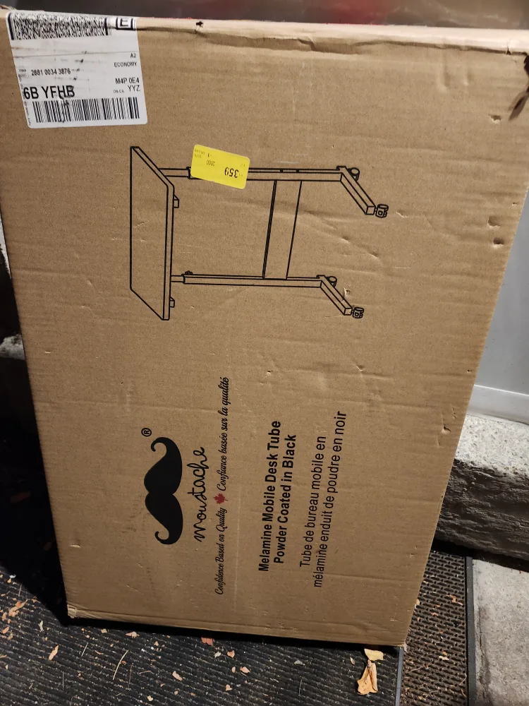 New Moustache Melamine Mobile Desk Tube - Black image indicator(2)