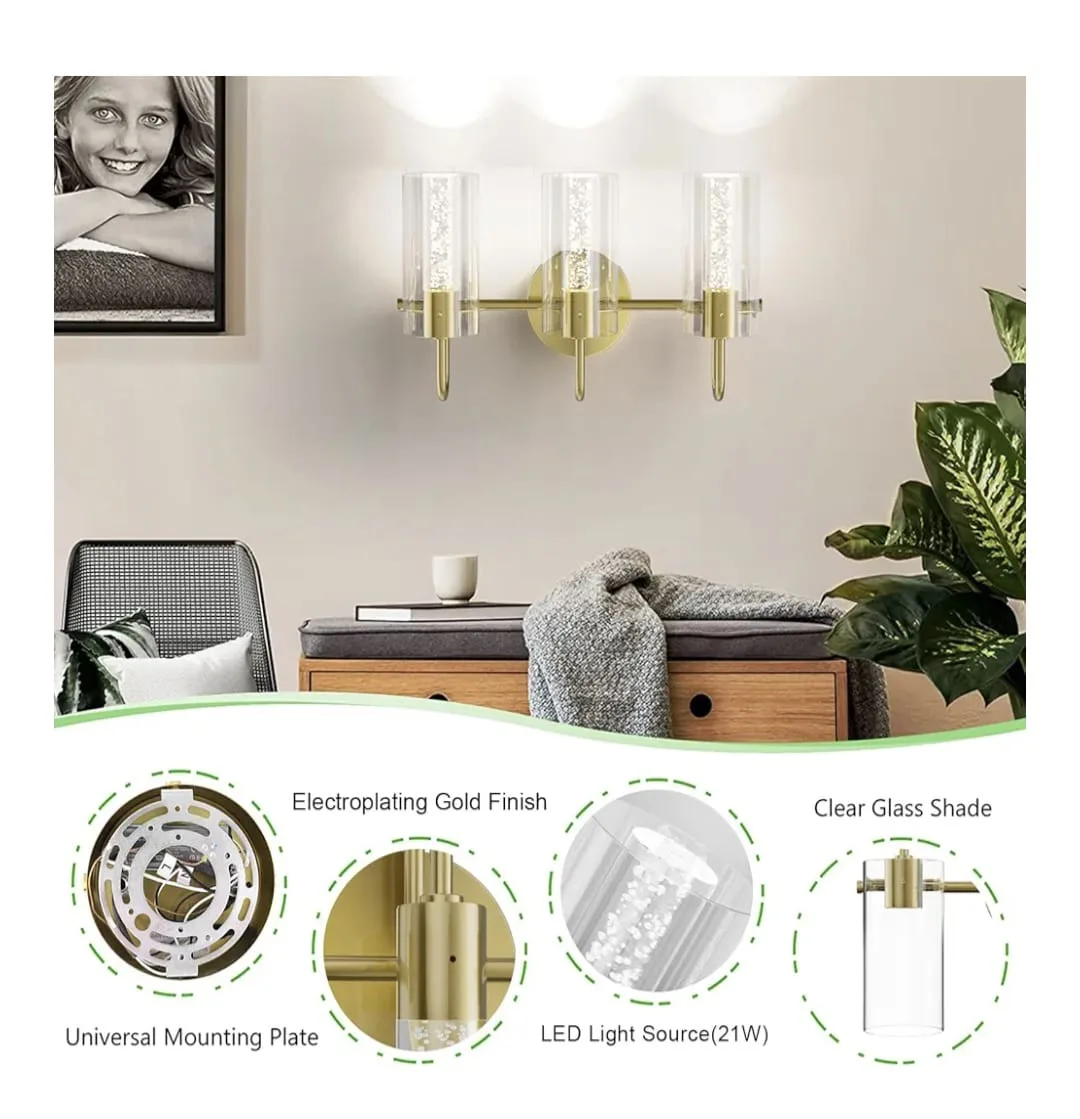 Gold Bathroom Vanity Light Fixture - 3 Light image indicator(5)