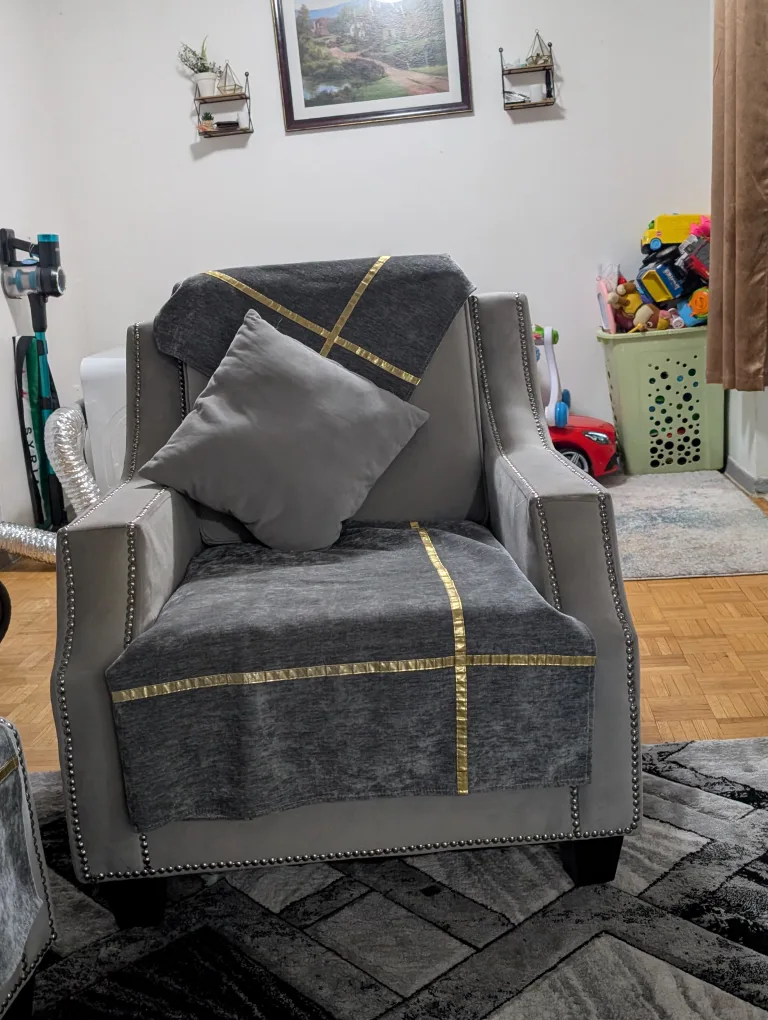 Home Decor Items: Rug, Curtains, and Coffee Table image indicator(8)