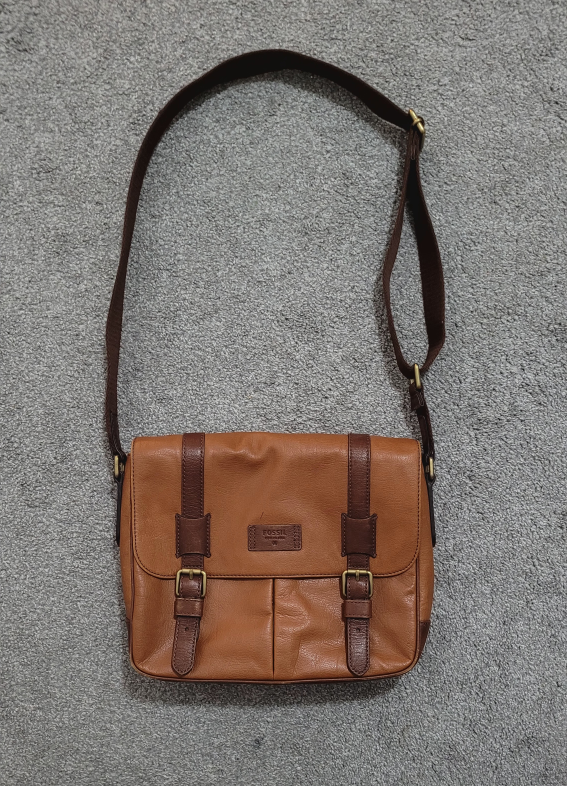 Fossil Leather Messenger Bag - Brown
