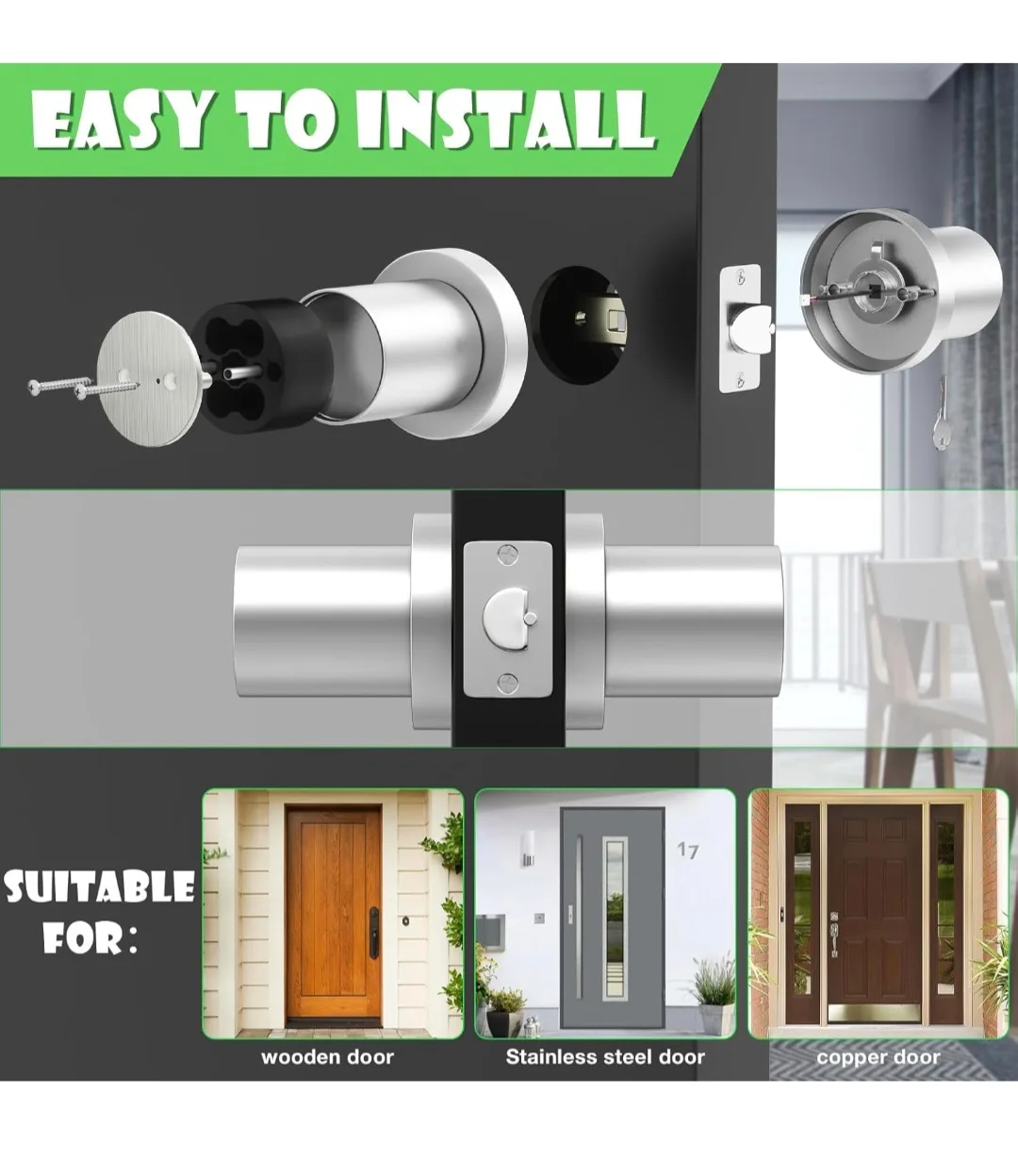 FITNATE Fingerprint Door Smart Lock - Brand New! image indicator(6)