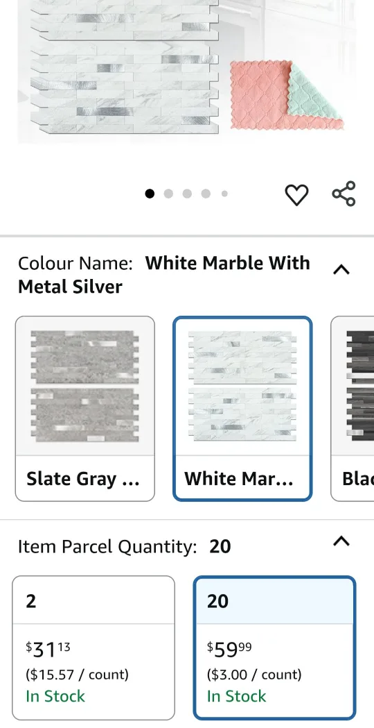 White Marble with Metal Silver Wall Tiles (20) image indicator(3)