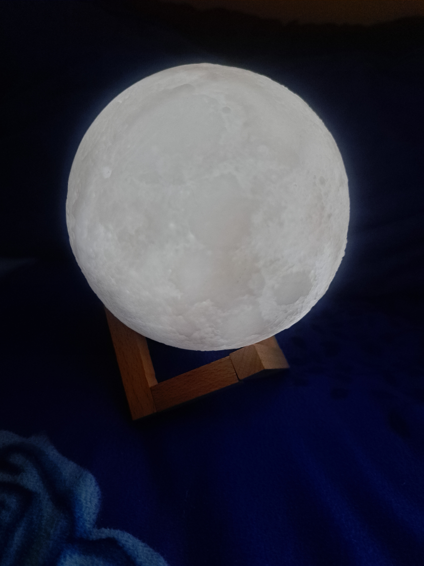 Moon Lamp with Wooden Stand