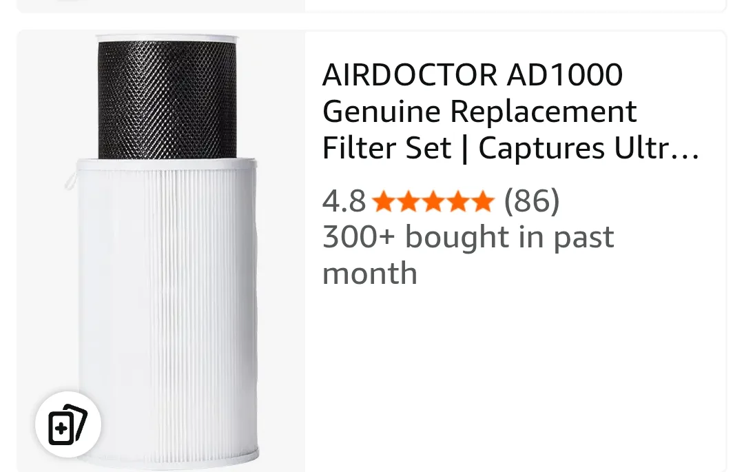 New AIRDOCTOR AD1000 / 1001 model Genuine Replacement Filter Set thumbnail