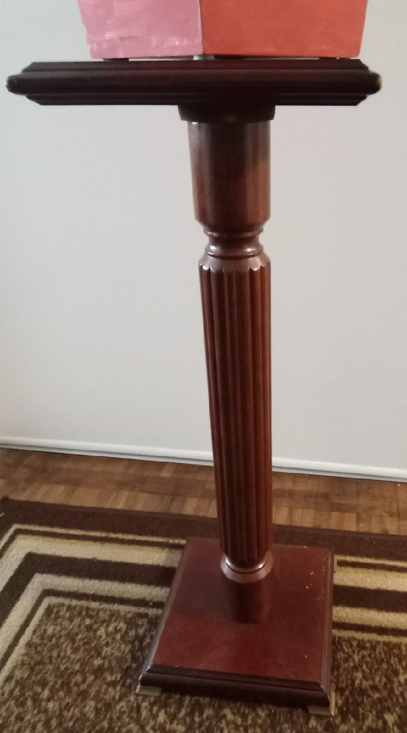 Decorative Plant in Pot and solid wood pedestal thumbnail