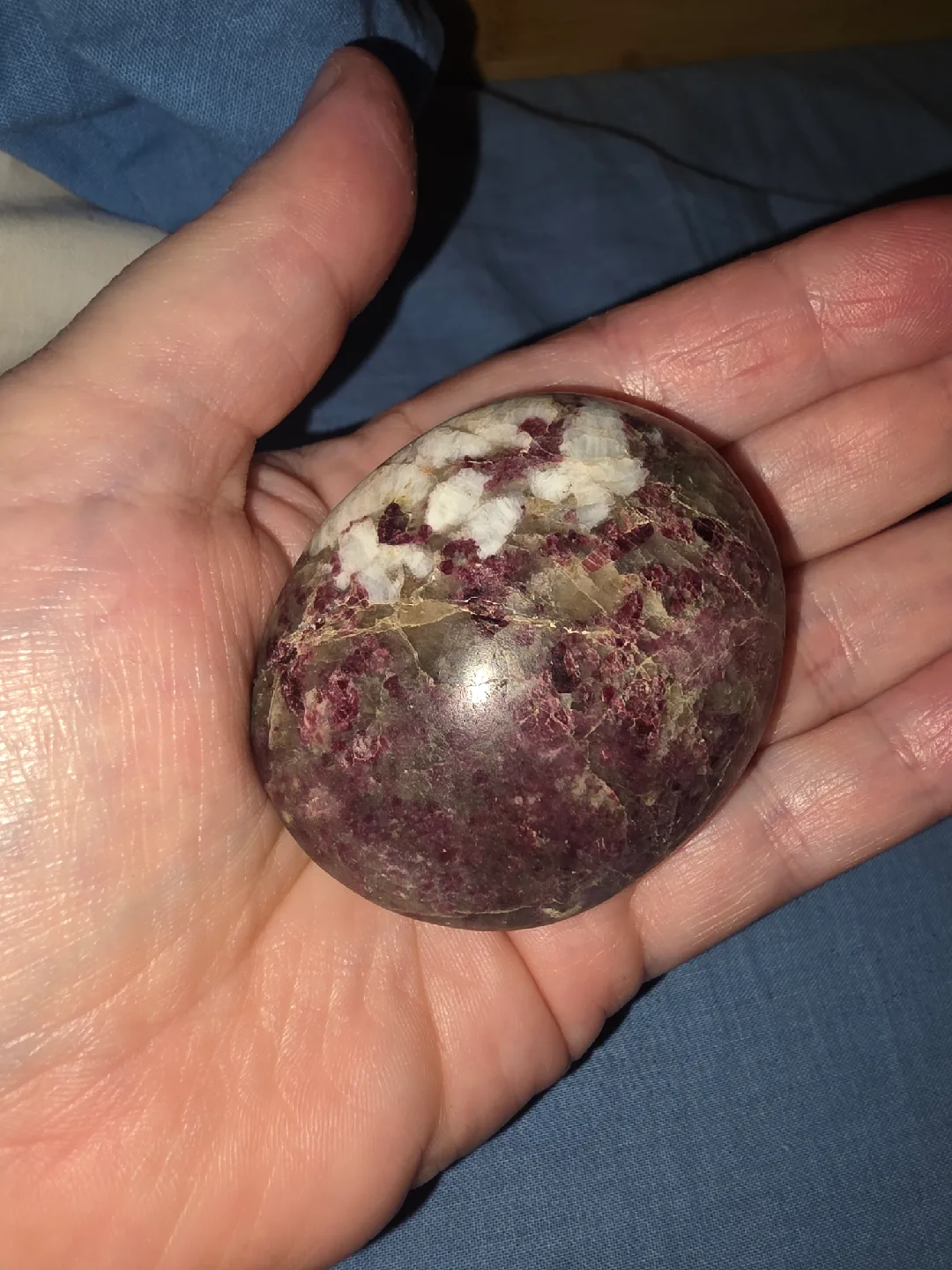 rubelite  pink Tourmaline palmstone thumbnail