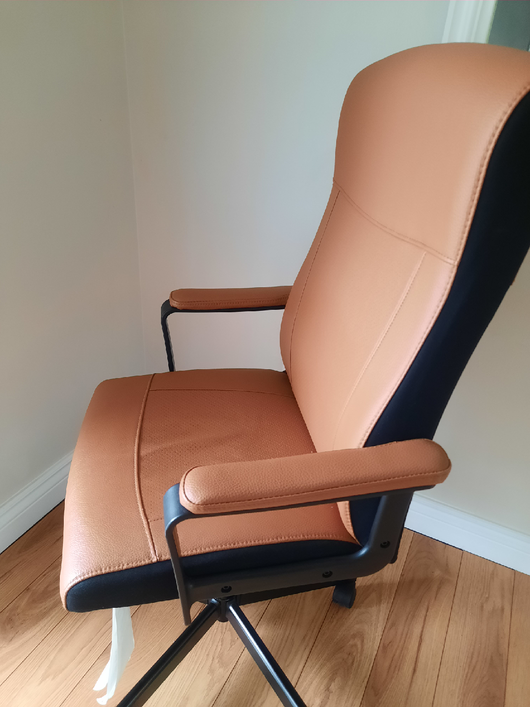 Tan Faux Leather Office Chair - photo 4