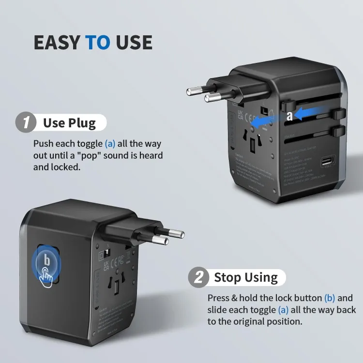EPICKA Universal Travel Adapter image indicator(3)