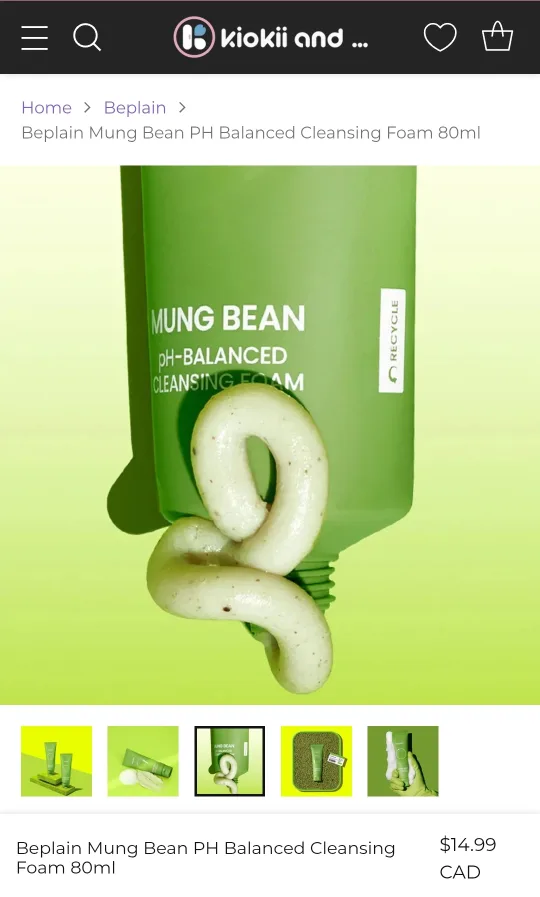 Beplain Mung Bean pH Balanced Cleansing Foam 80ml thumbnail