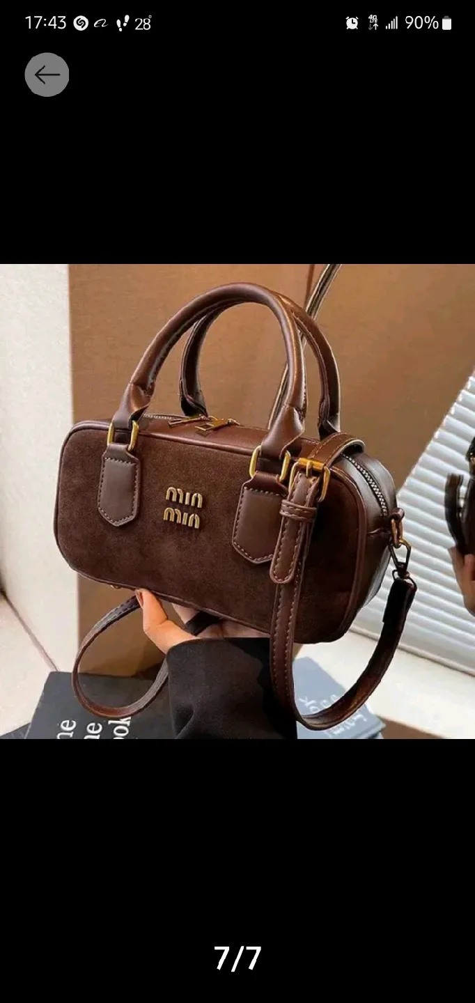 Miu Miu Brown Suede Handbag image indicator(5)