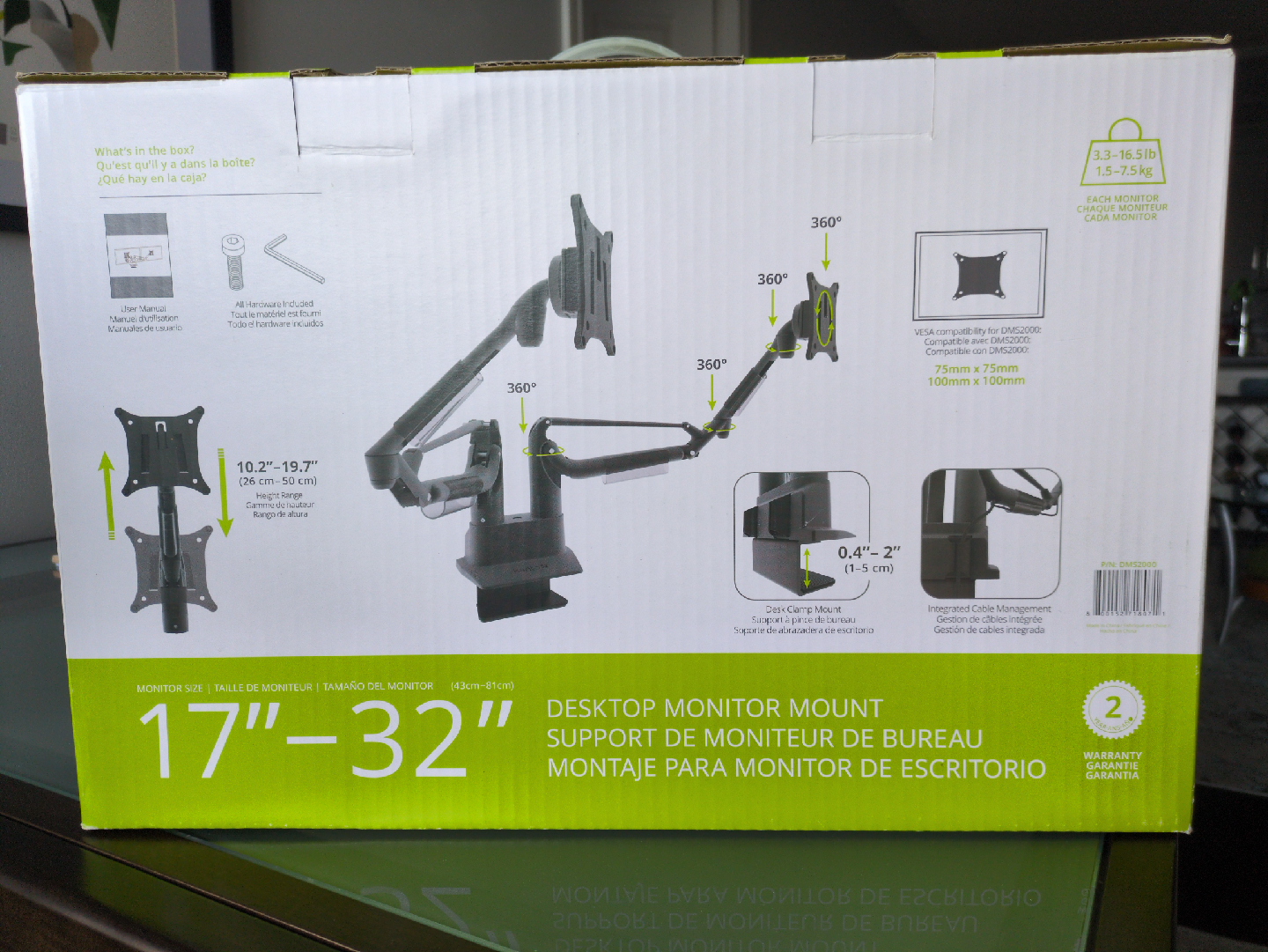 Kanto DMS2000 Desktop Monitor Mount 17"-32" - photo 2