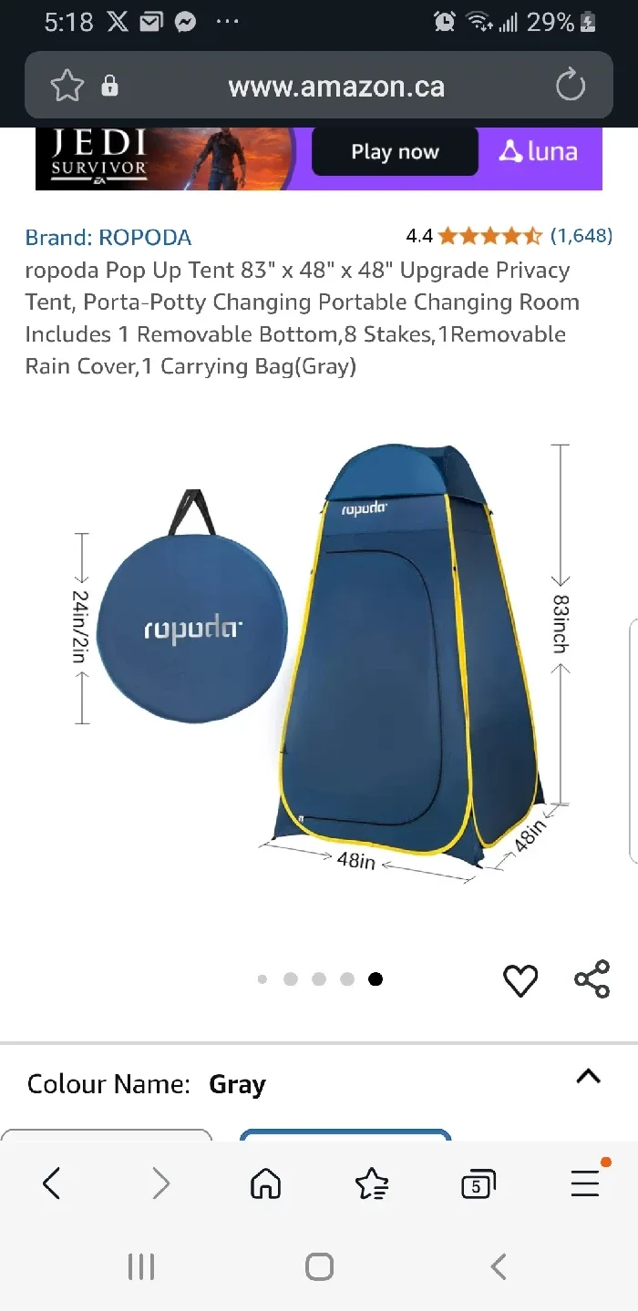 ROPODA Pop Up change Tent brand new image indicator(5)