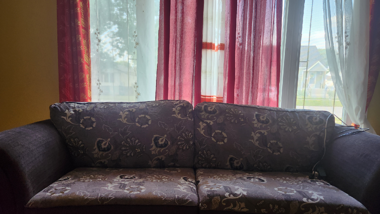 Brown Floral Pattern Sofa