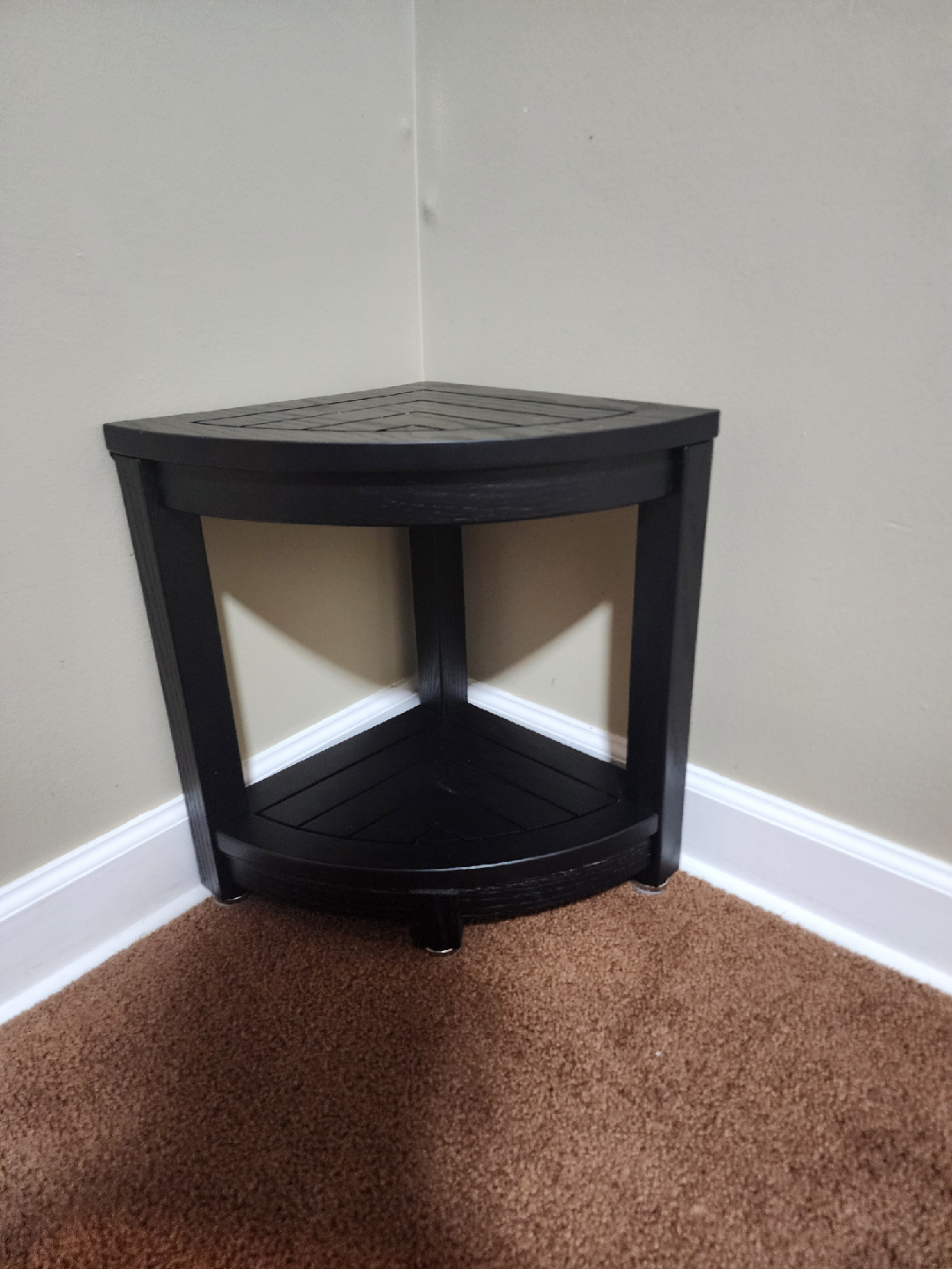 Black Teak Corner Shower Bench🥕 - photo 4