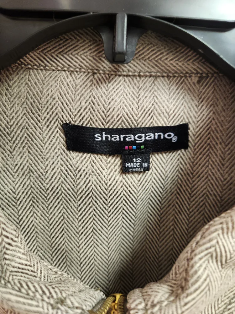 sharagano Herringbone Shirt Dress - Size 12 image indicator(3)
