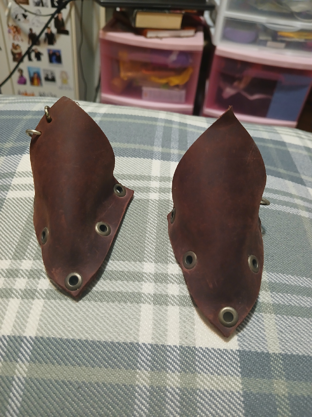 Handmade Leather Cat Ear Hair Clip  - Brown