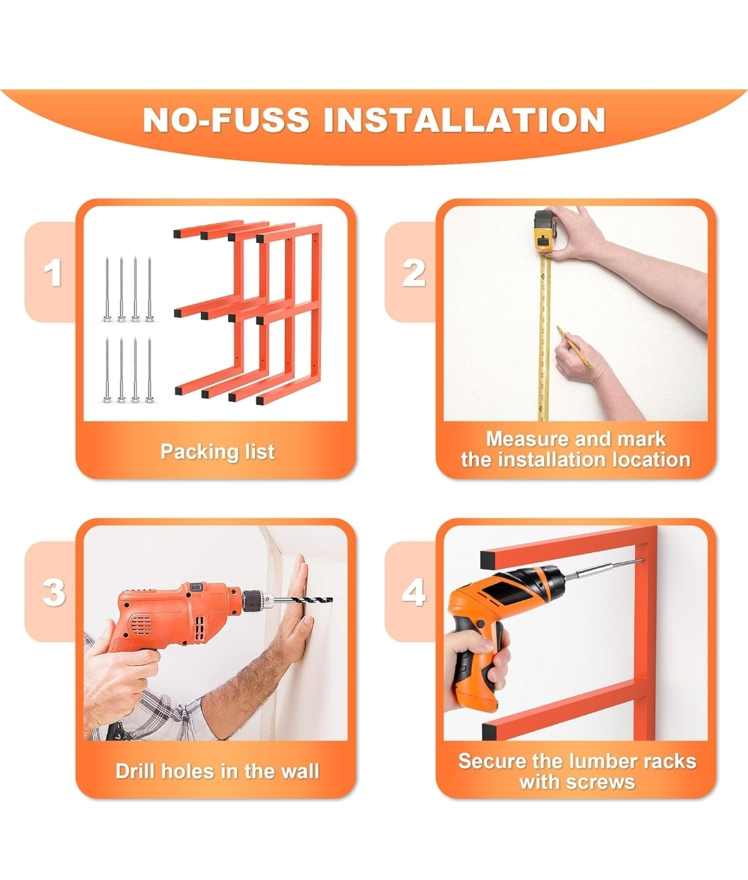 Orange Lumber Storage Rack - photo 4