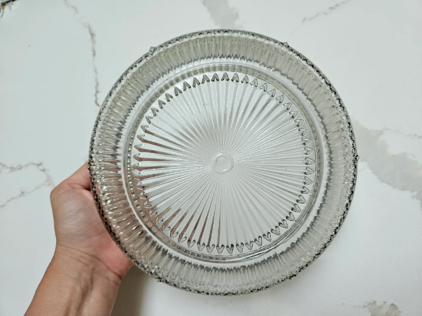 Vintage Clear Glass Bowl with Silver Rim image indicator(4)