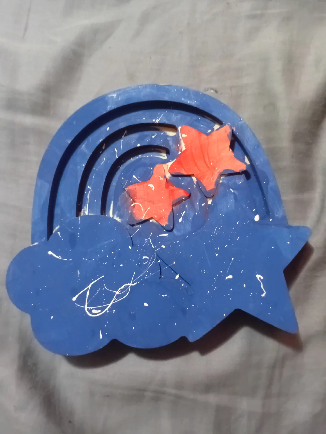 Handmade Wooden Rainbow Cloud Star Decor thumbnail