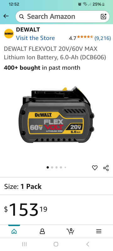 New DeWalt FLEXVOLT 20V/60V MAX 6.0Ah Battery DCB606 - photo 3