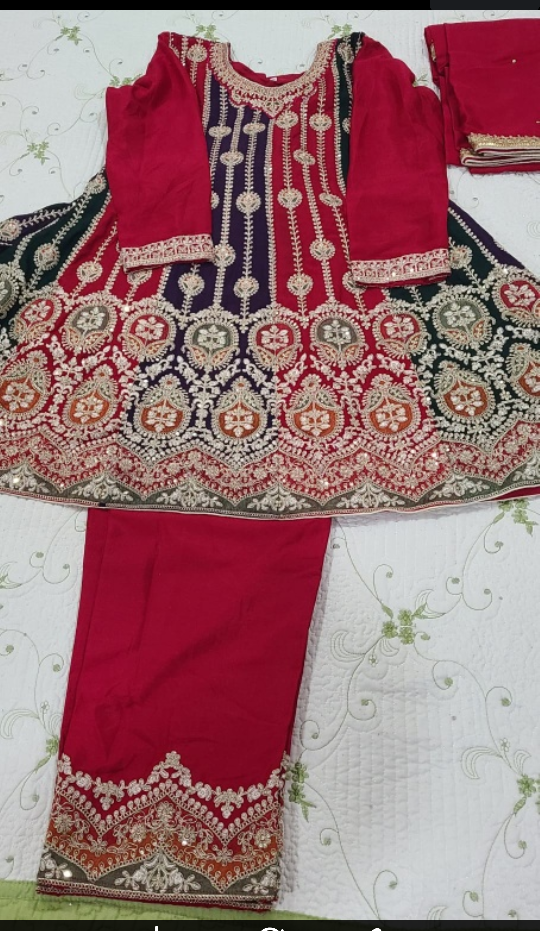 Red Embroidered Salwar Kameez