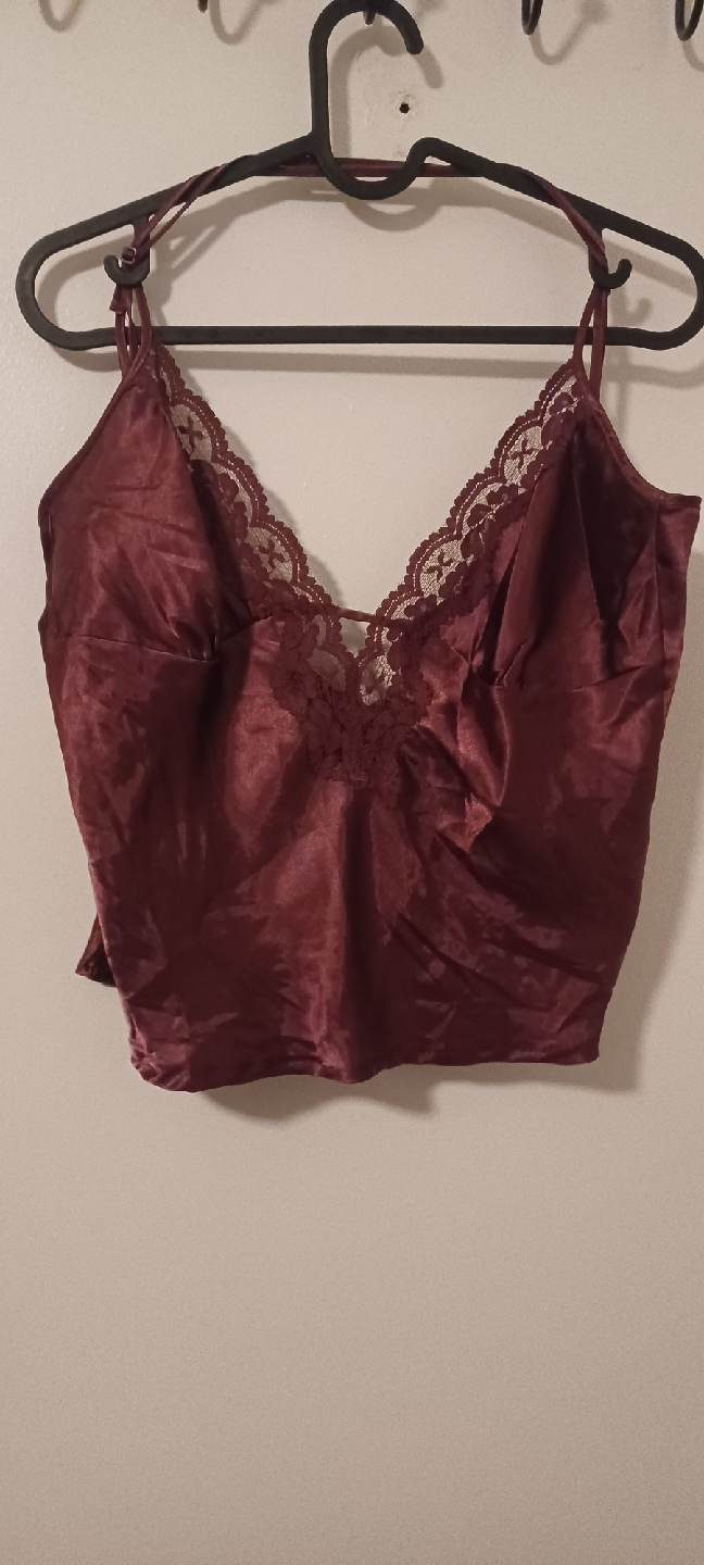 Burgundy Lace Cami Top