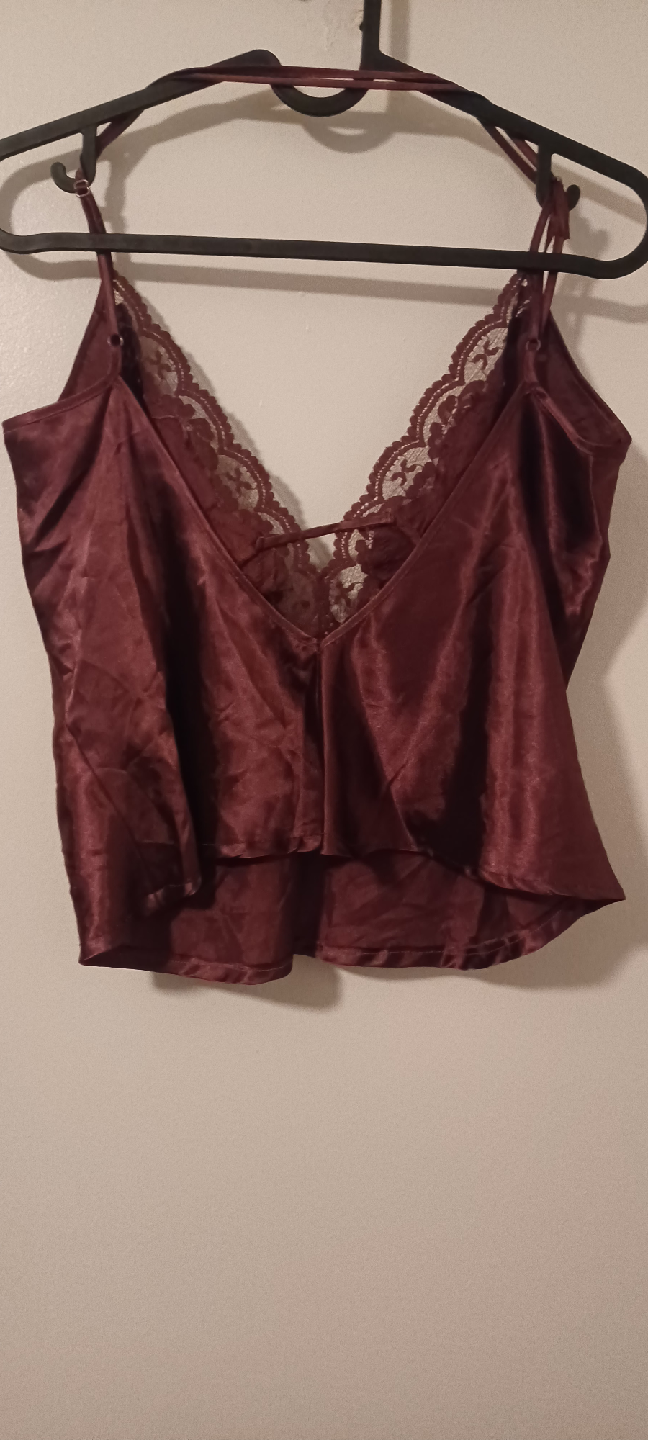 Burgundy Lace Cami Top - photo 2